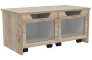 Opbergbank 2 rolbakken B82 cm Grey Cratt Oak Tangara Groothandel